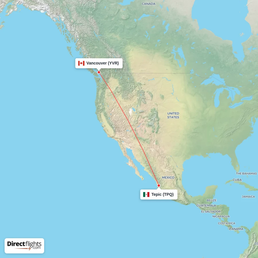 TPQ - YVR route map