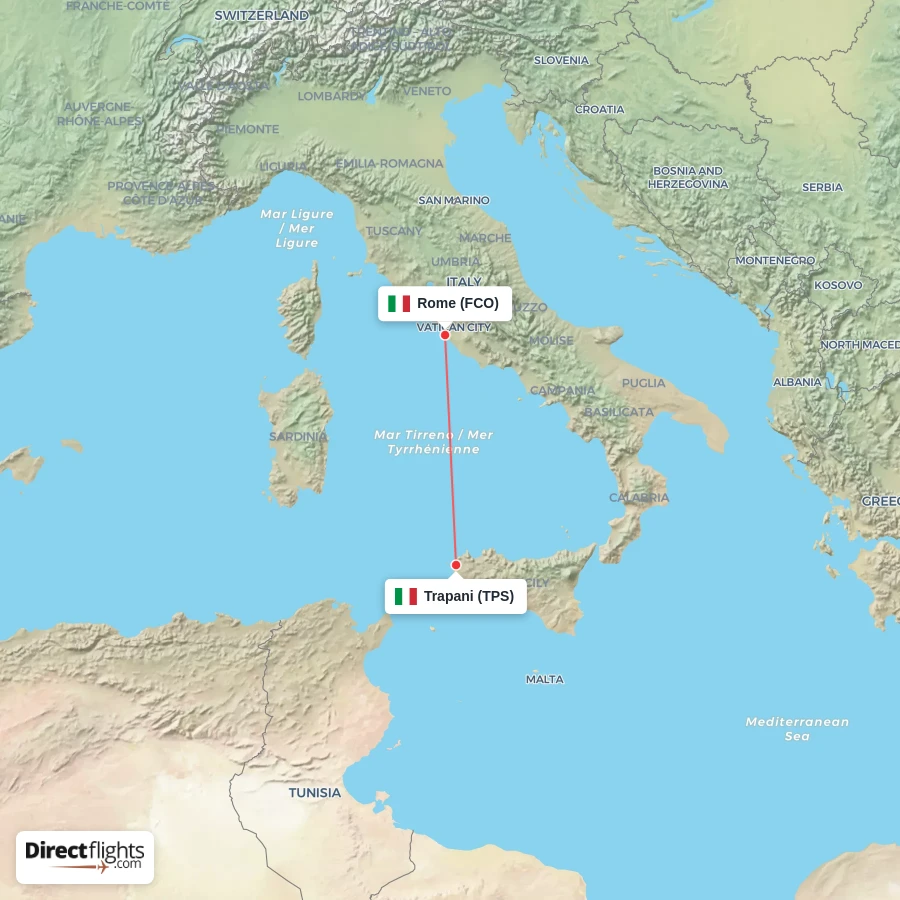 TPS - FCO route map