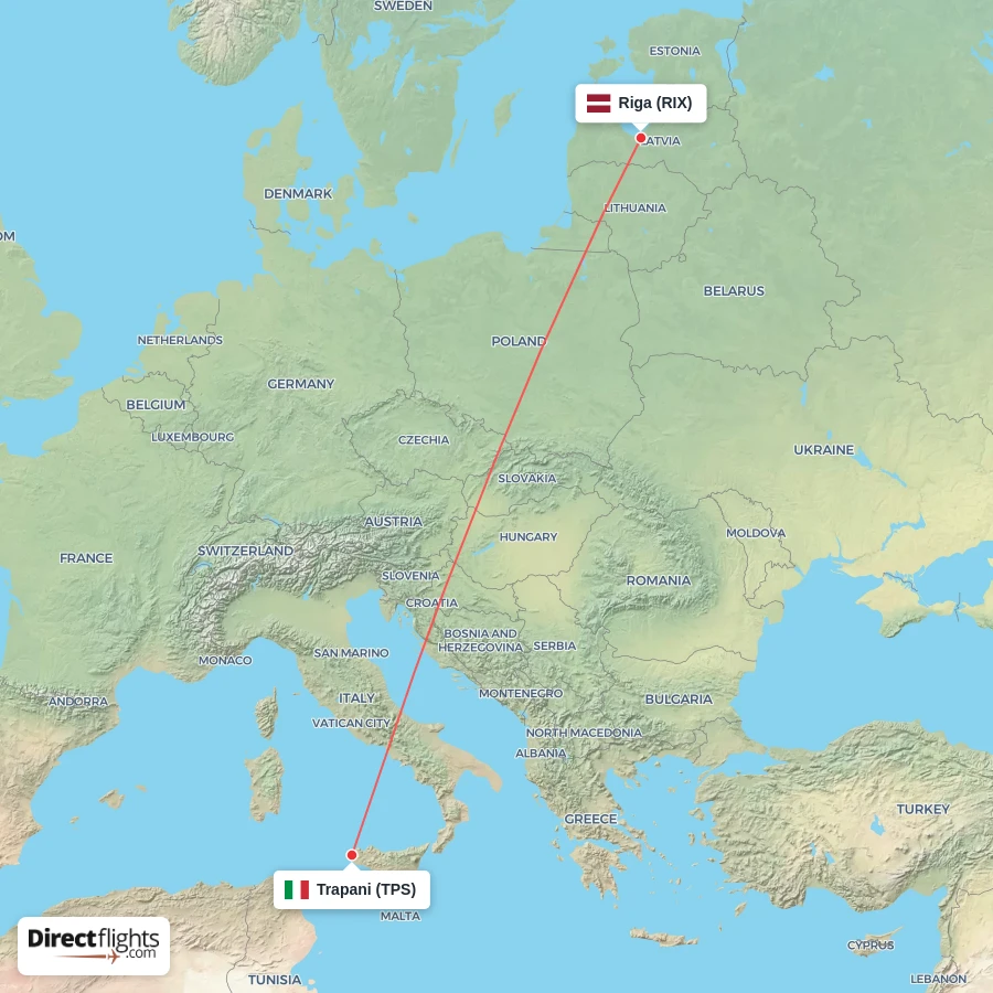 TPS - RIX route map