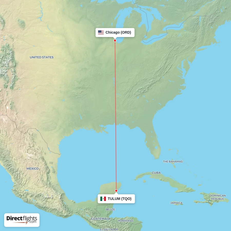 TQO - ORD route map