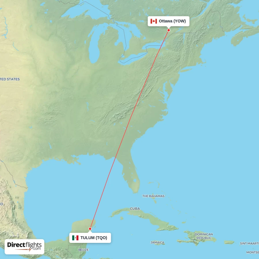 TQO - YOW route map