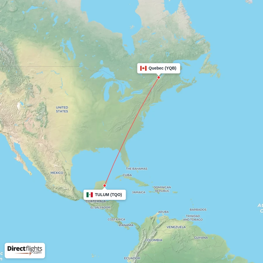 TQO - YQB route map