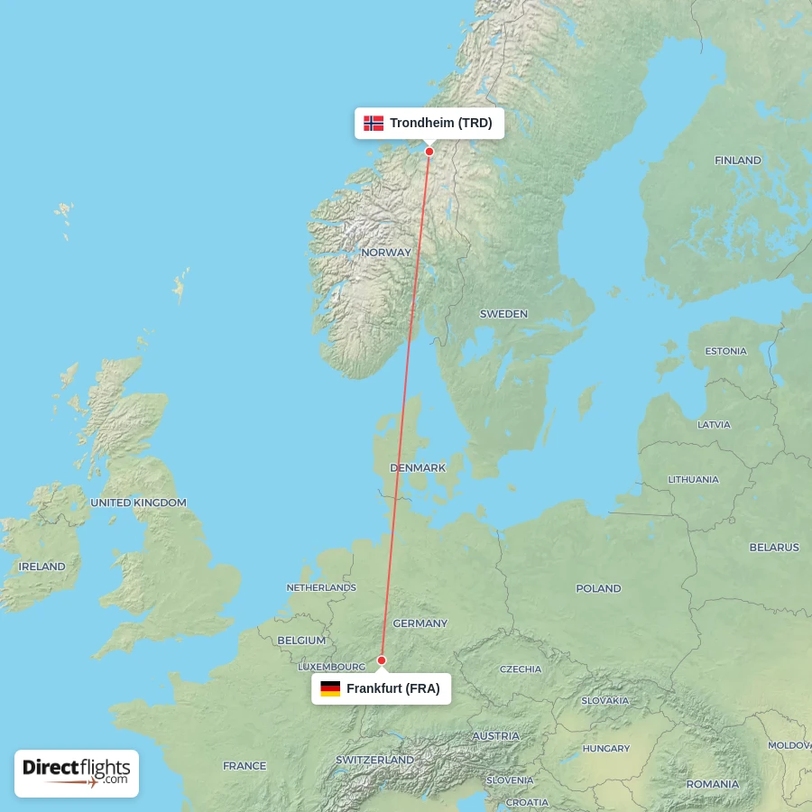 TRD - FRA route map