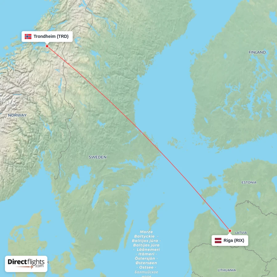 TRD - RIX route map