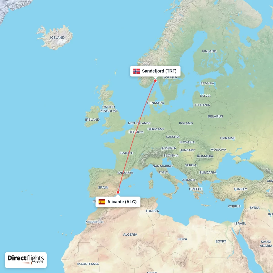 TRF - ALC route map