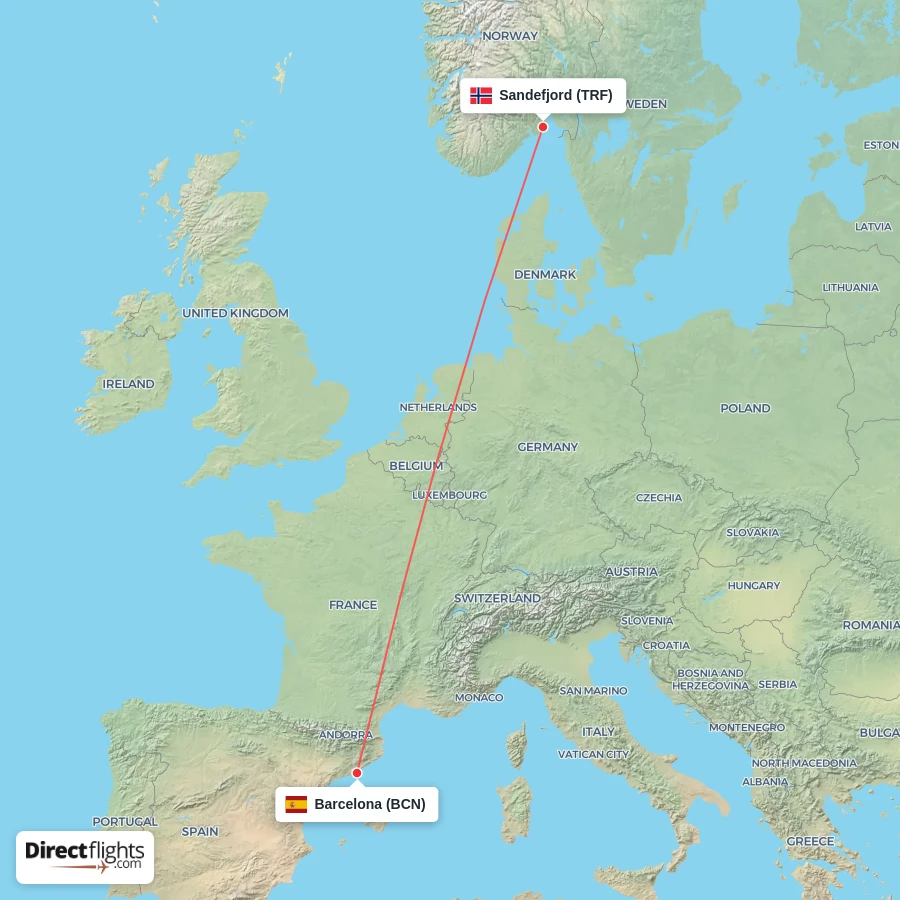 TRF - BCN route map