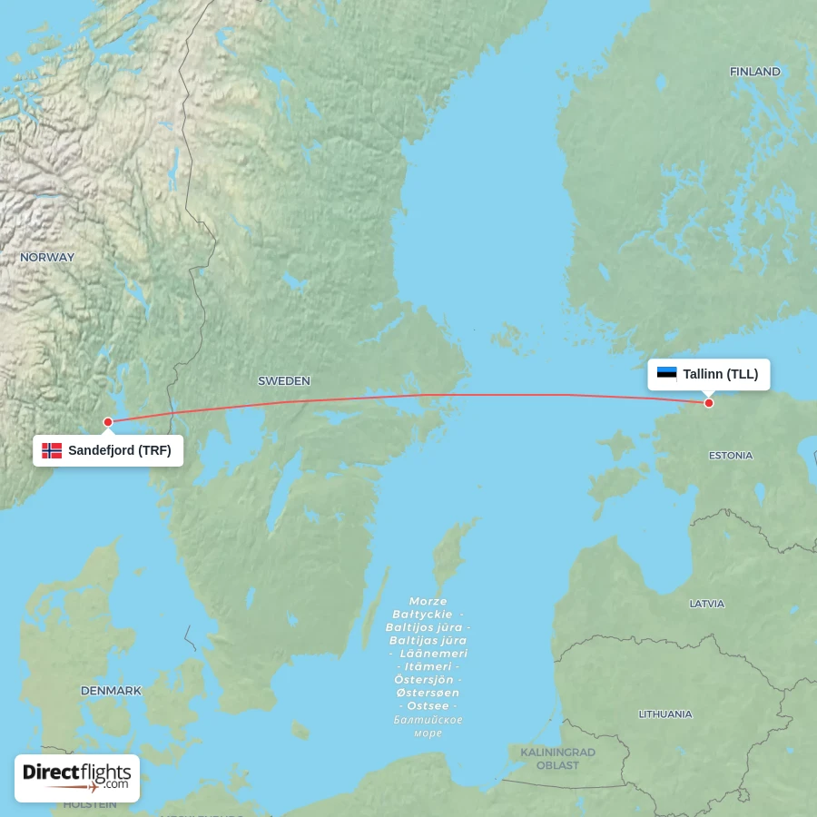 TRF - TLL route map