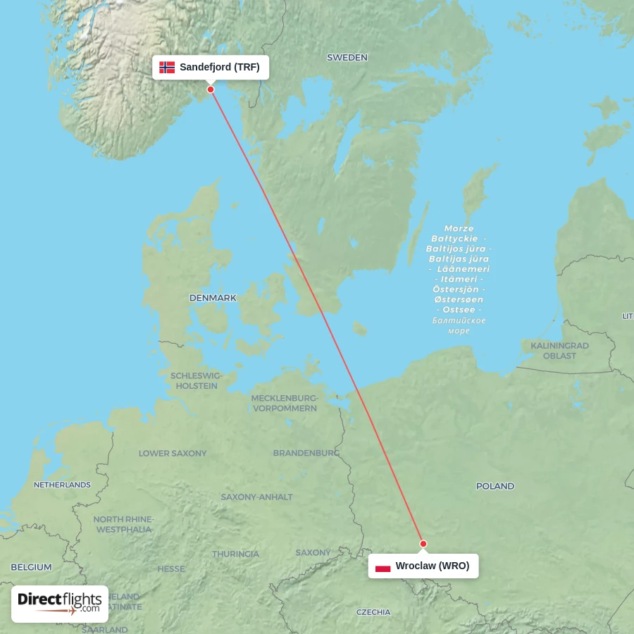 TRF - WRO route map