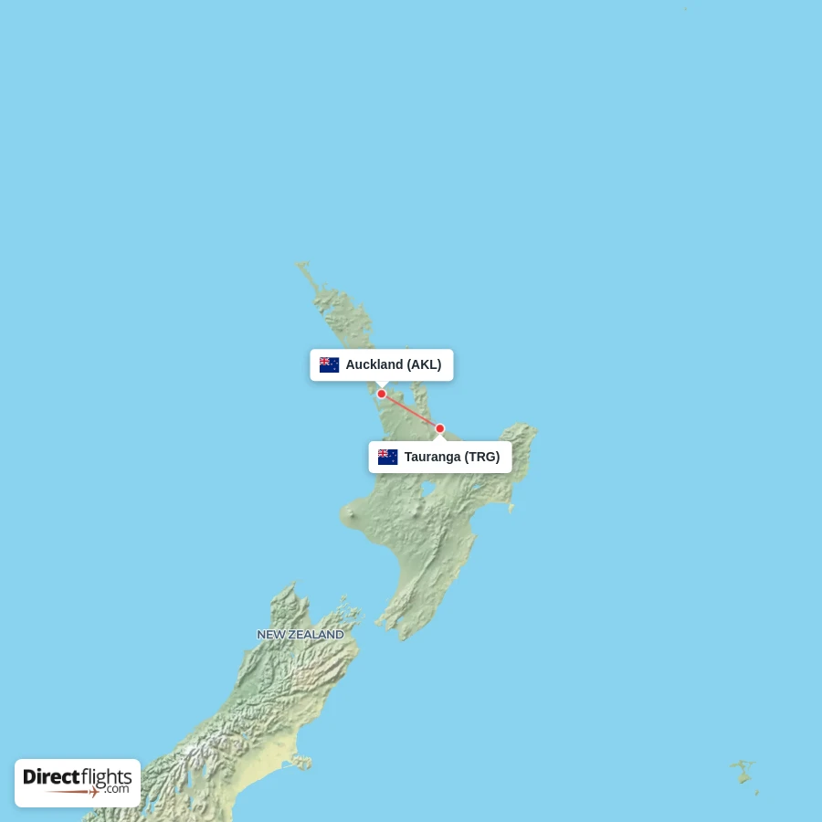 TRG - AKL route map