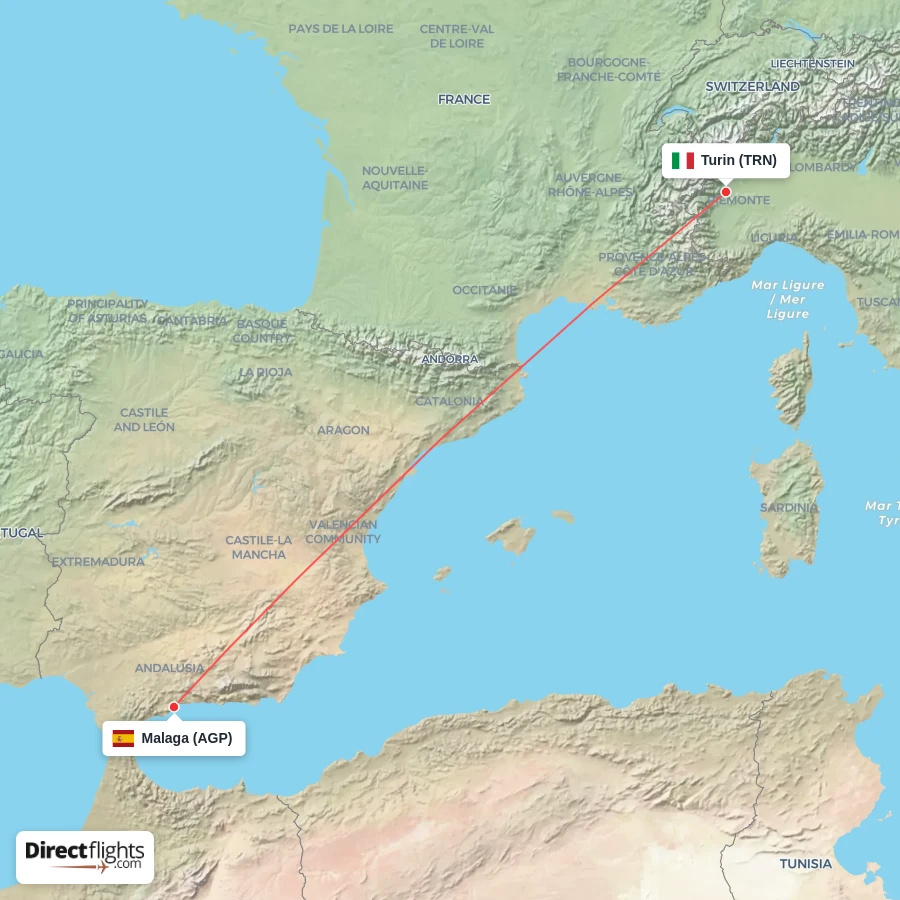 TRN - AGP route map