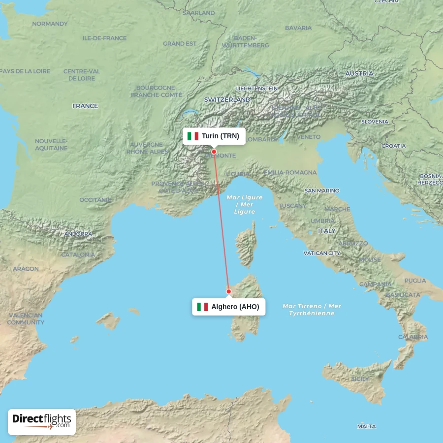 TRN - AHO route map