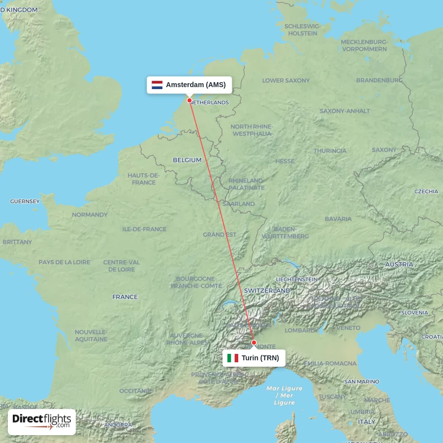 TRN - AMS route map