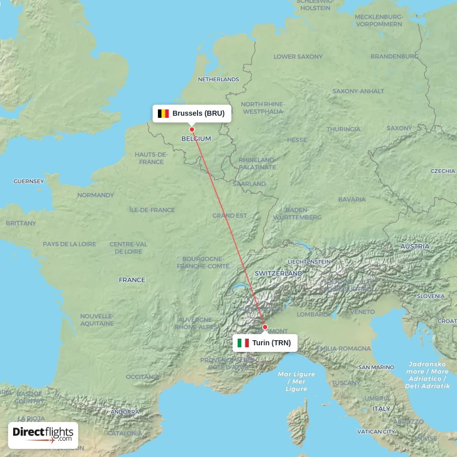 TRN - BRU route map