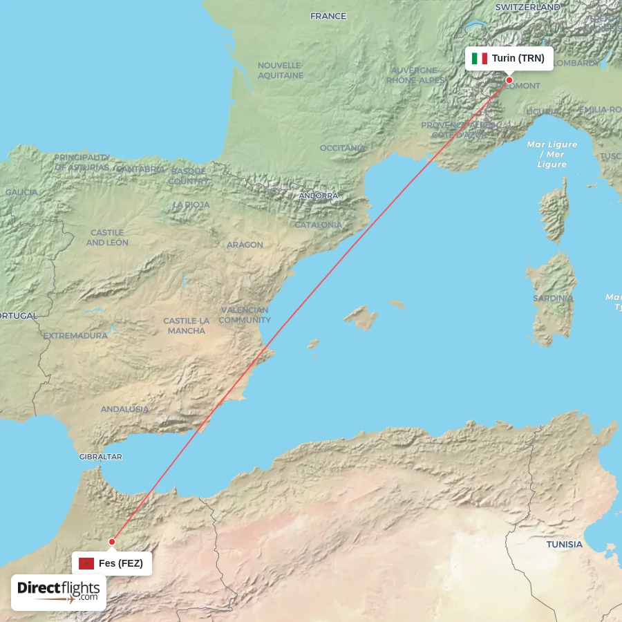 TRN - FEZ route map