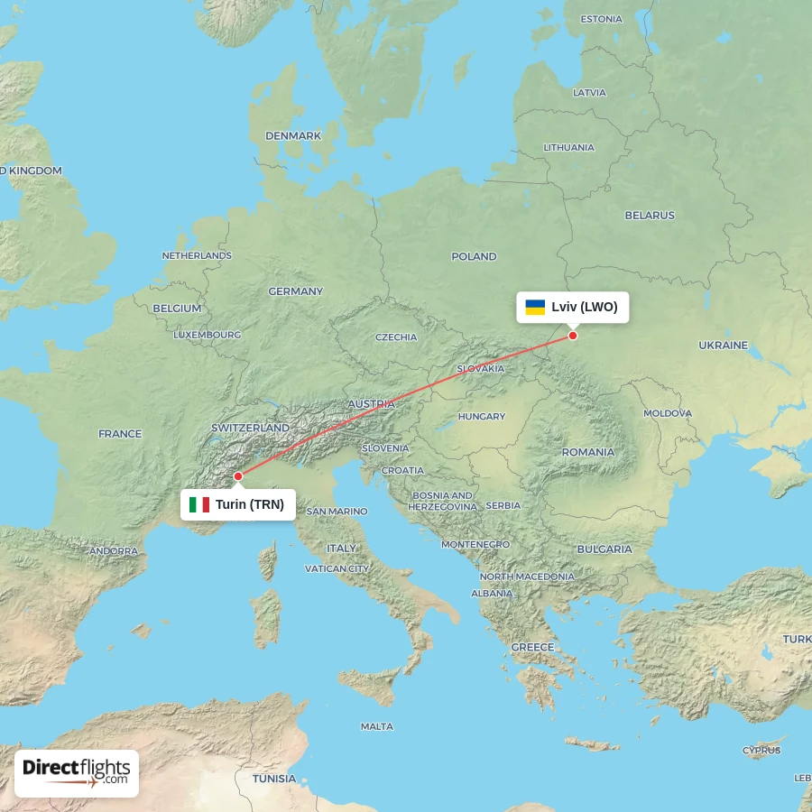 TRN - LWO route map