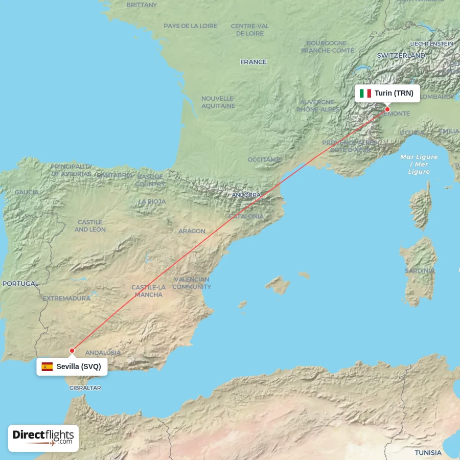TRN - SVQ route map