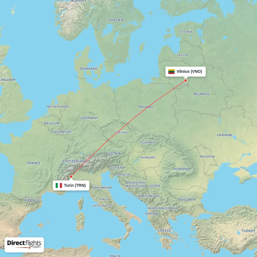 TRN - VNO route map
