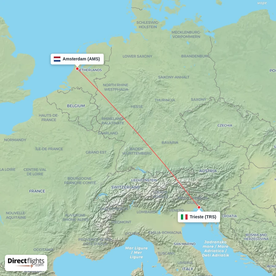 TRS - AMS route map