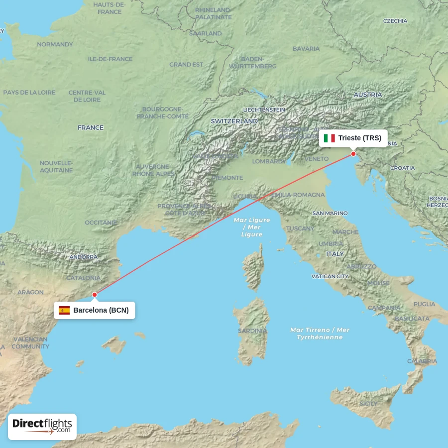 TRS - BCN route map