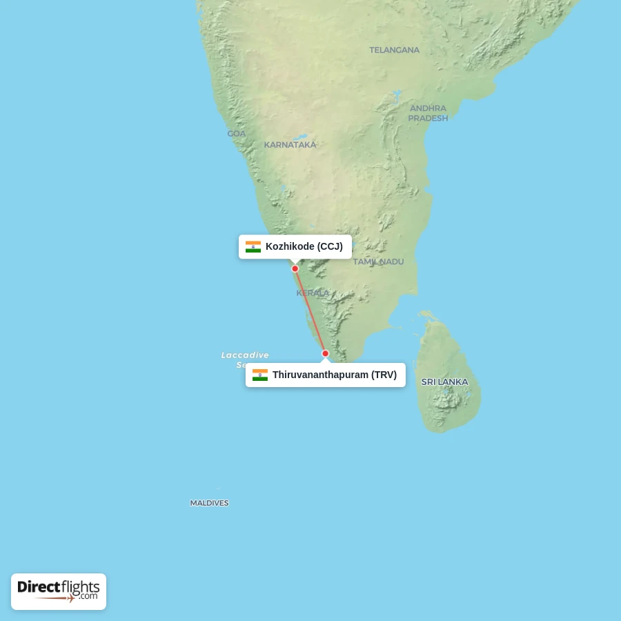 TRV - CCJ route map