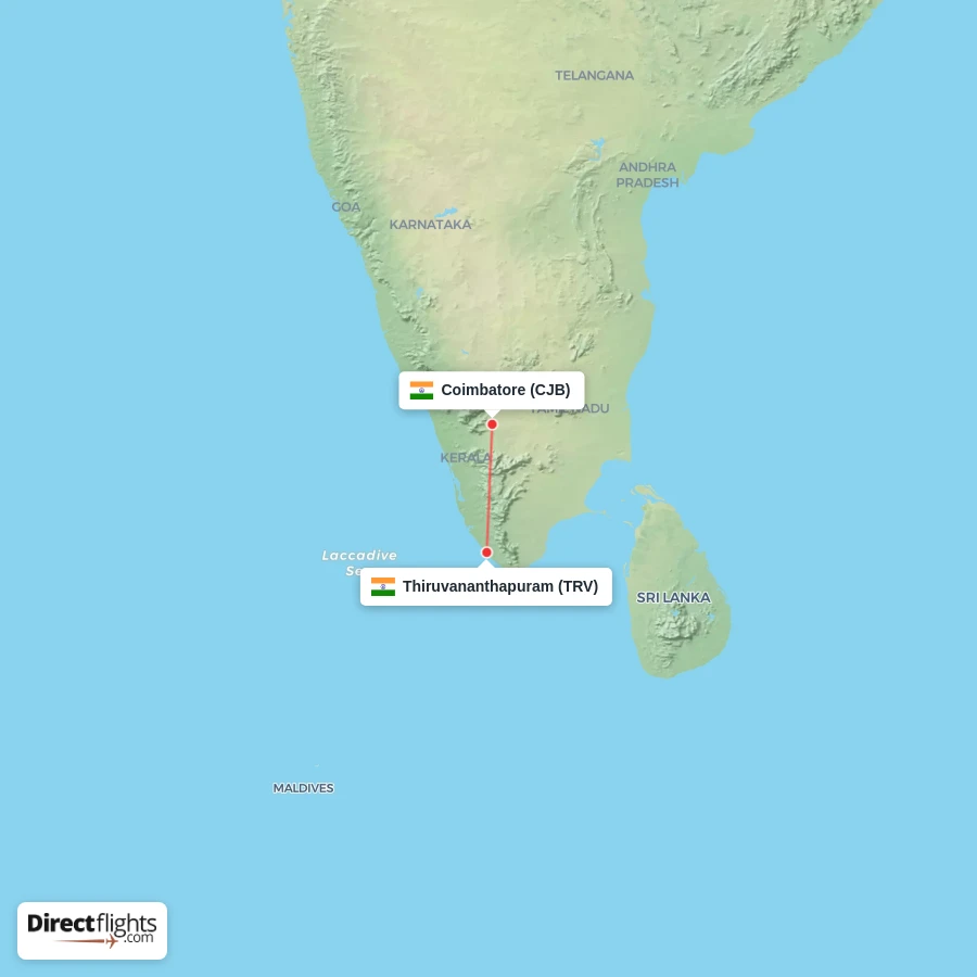 TRV - CJB route map