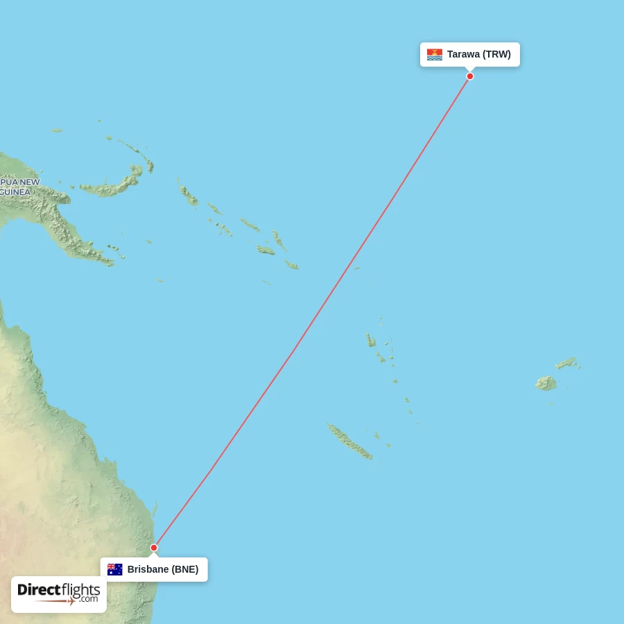 TRW - BNE route map