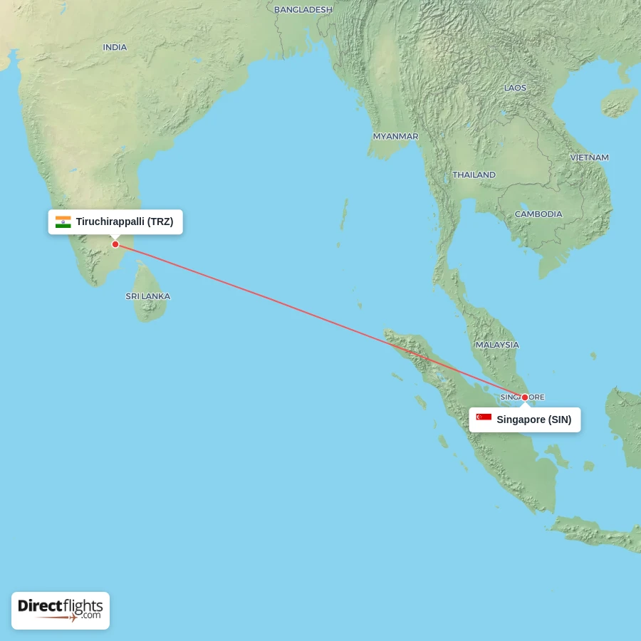 TRZ - SIN route map