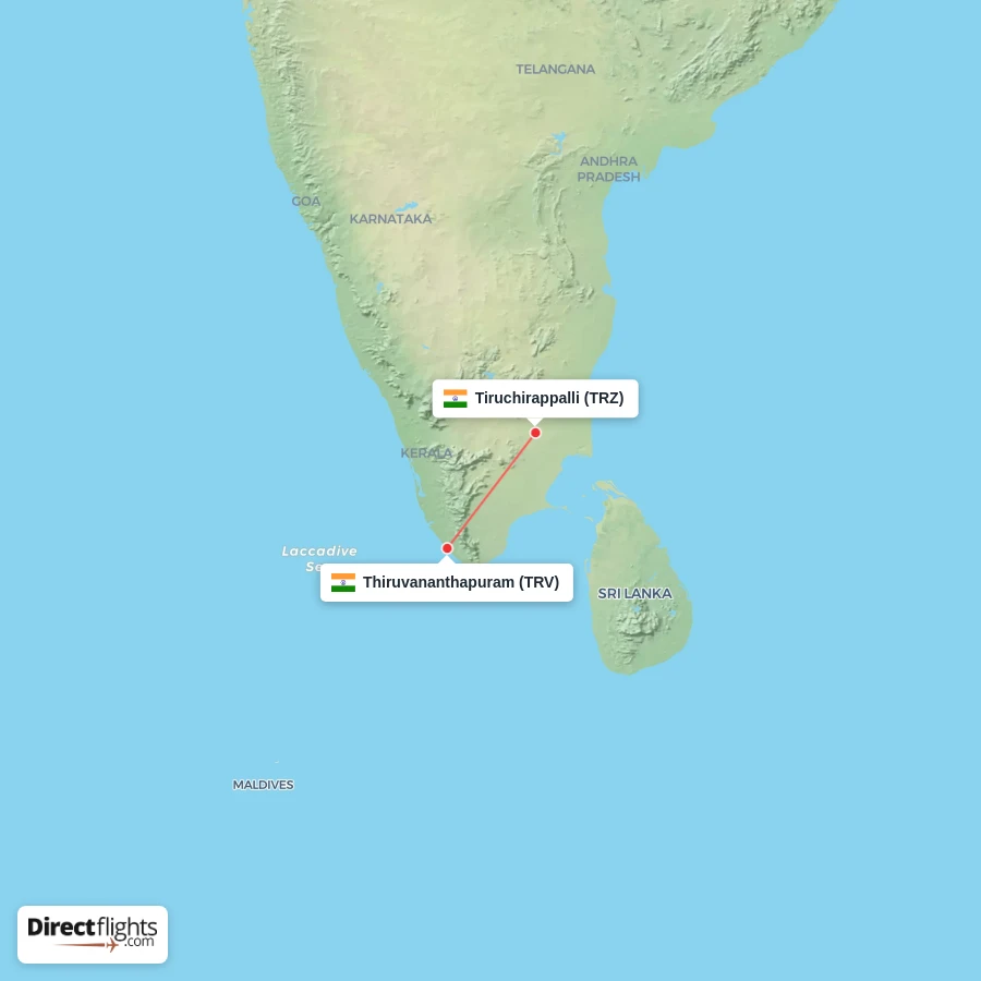TRZ - TRV route map