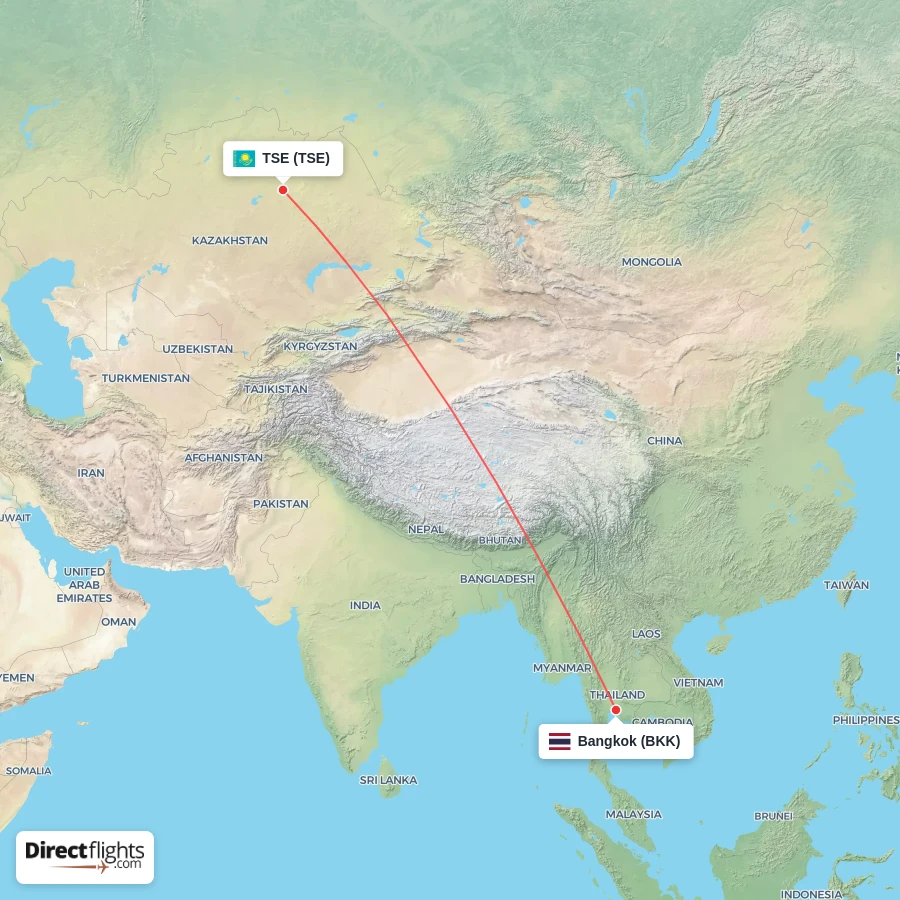 TSE - BKK route map