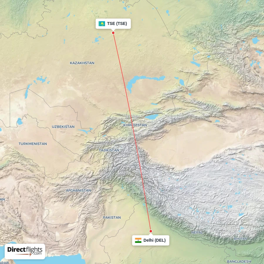 TSE - DEL route map