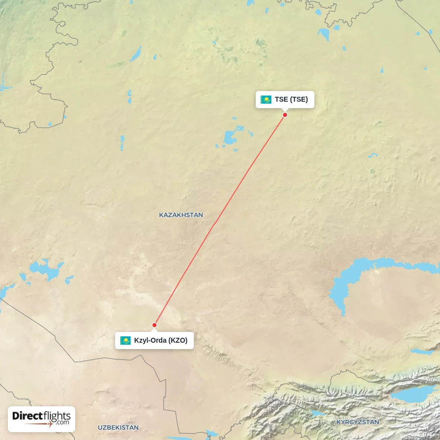 TSE - KZO route map