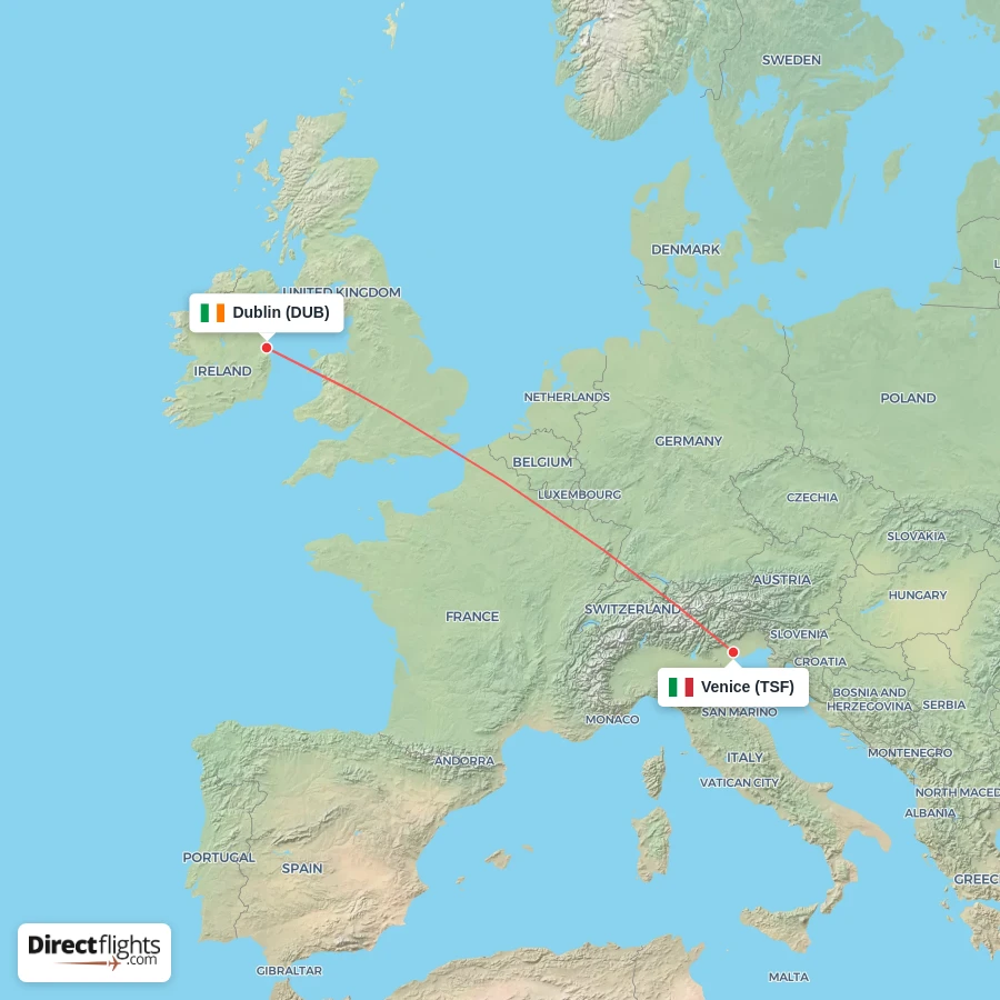 TSF - DUB route map