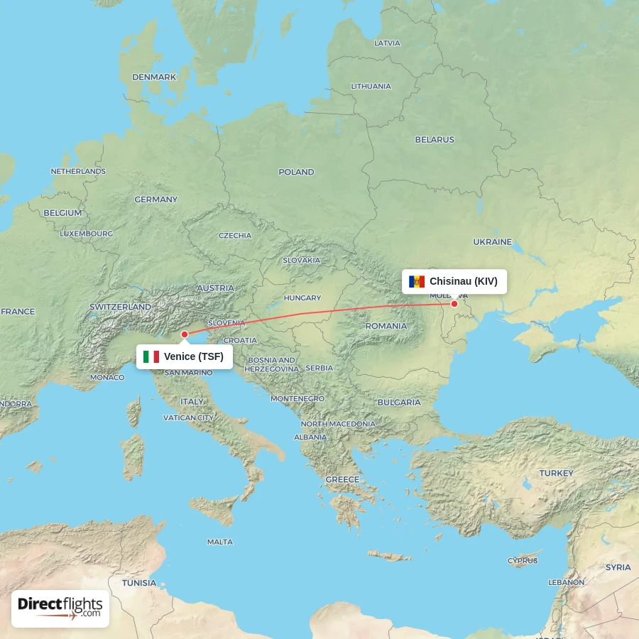 TSF - KIV route map