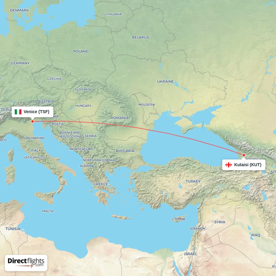 TSF - KUT route map