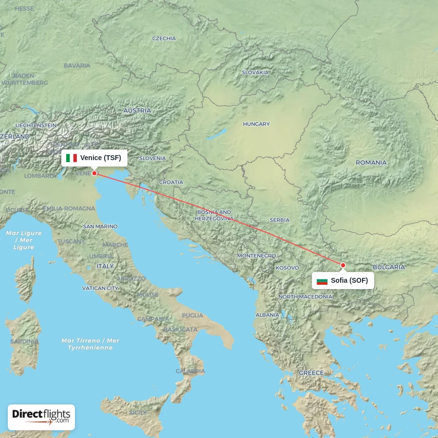 TSF - SOF route map
