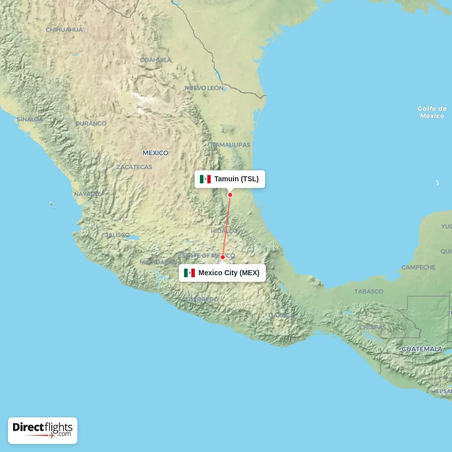 TSL - MEX route map