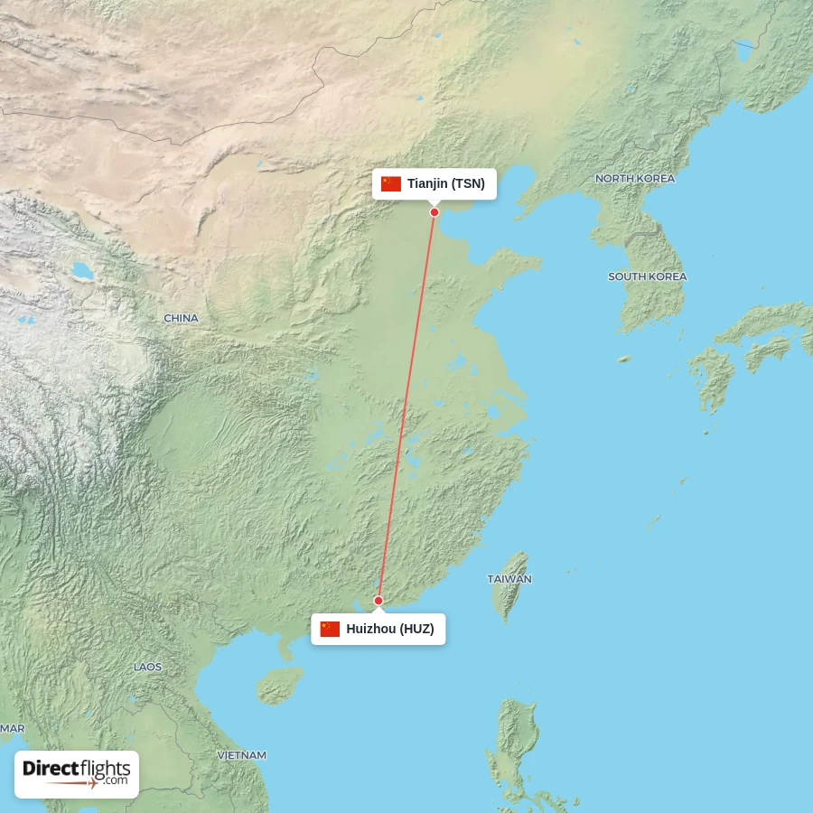 TSN - HUZ route map