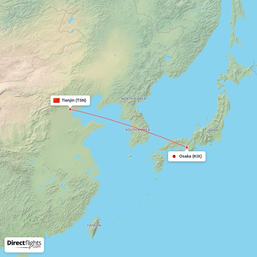 TSN - KIX route map