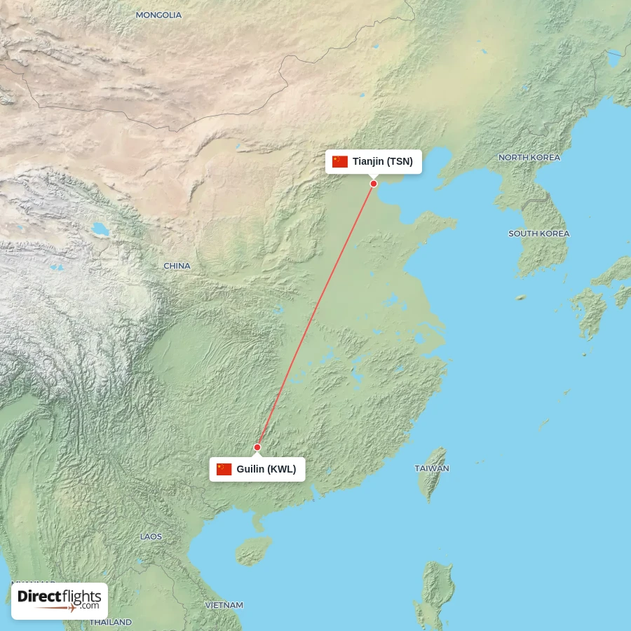 TSN - KWL route map