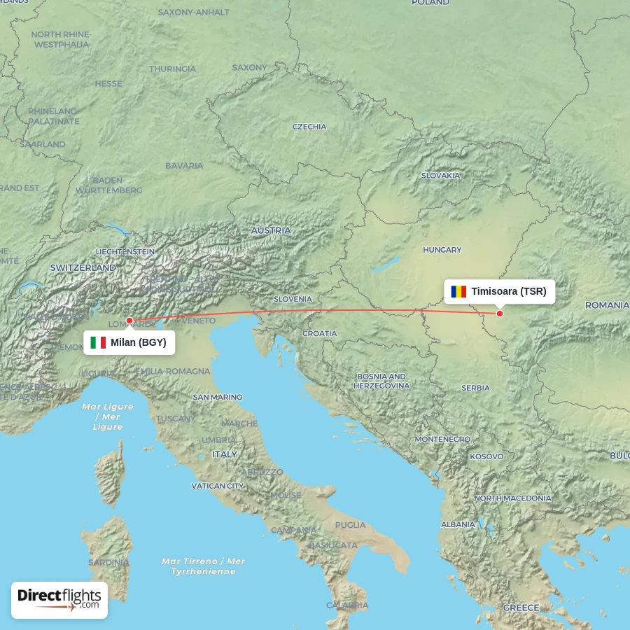 TSR - BGY route map