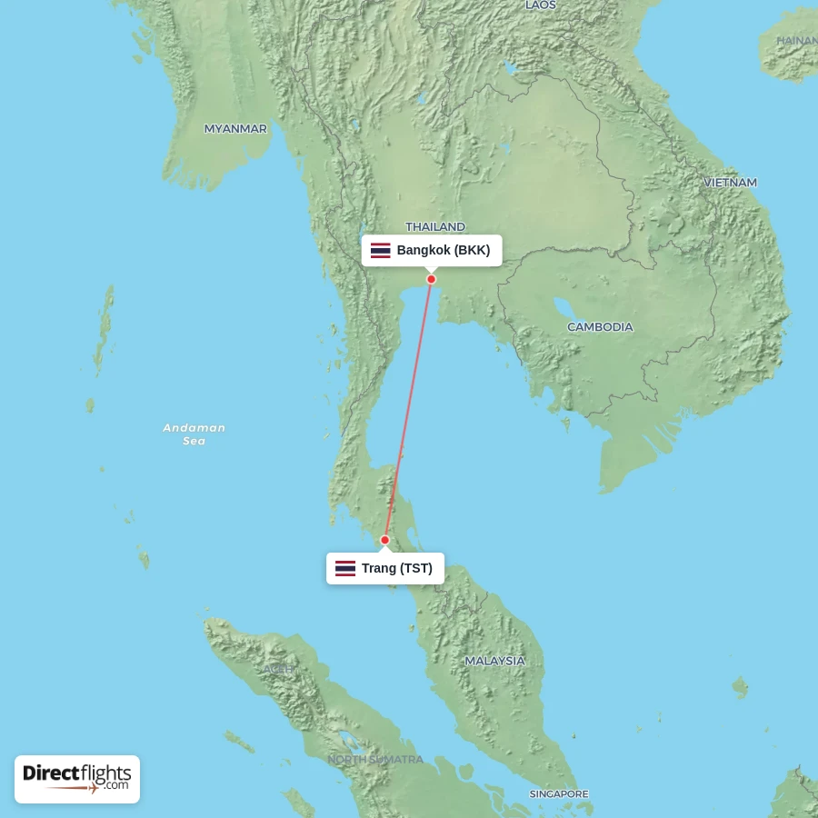 TST - BKK route map