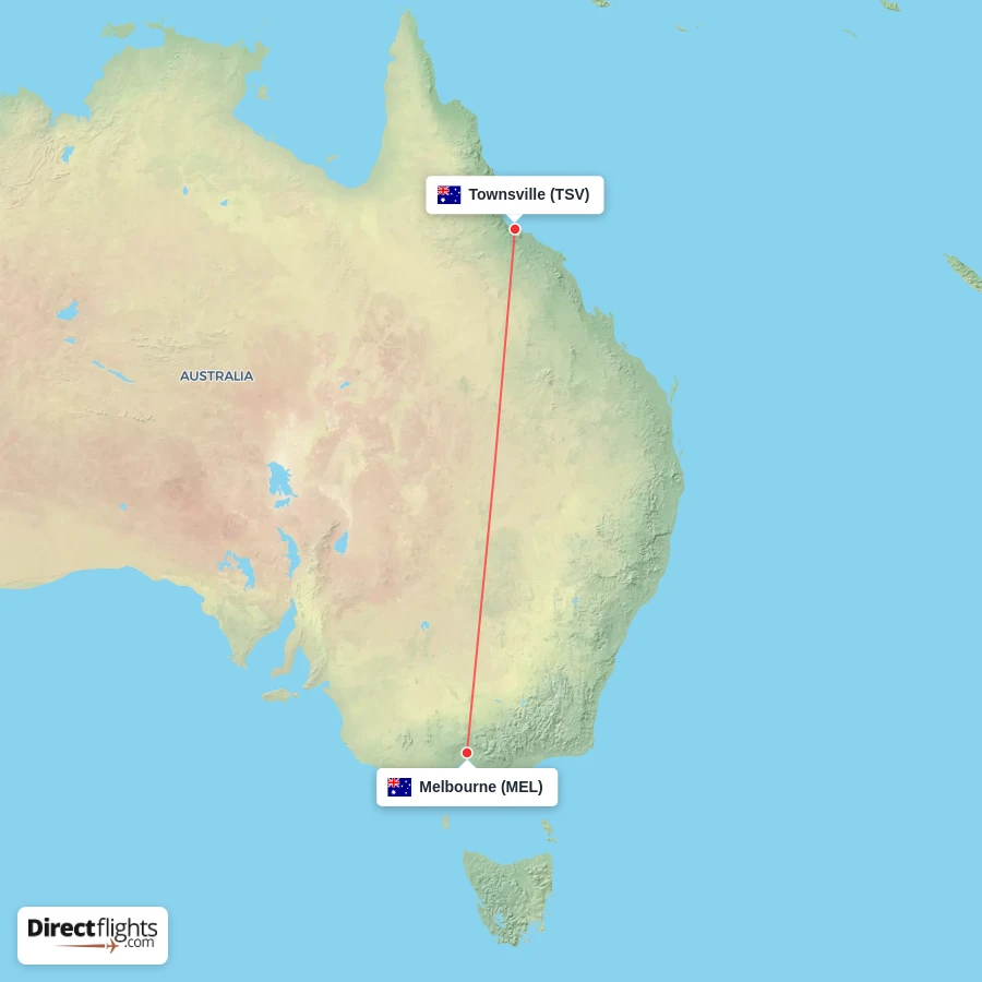 TSV - MEL route map