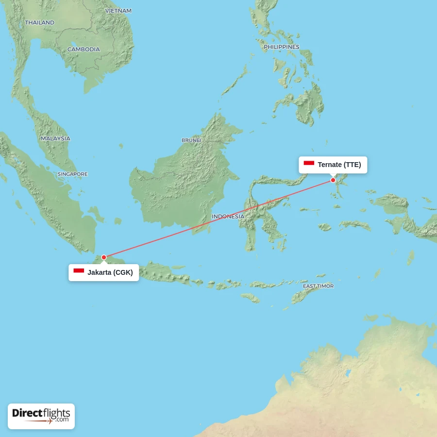 TTE - CGK route map