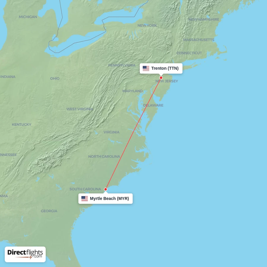 TTN - MYR route map