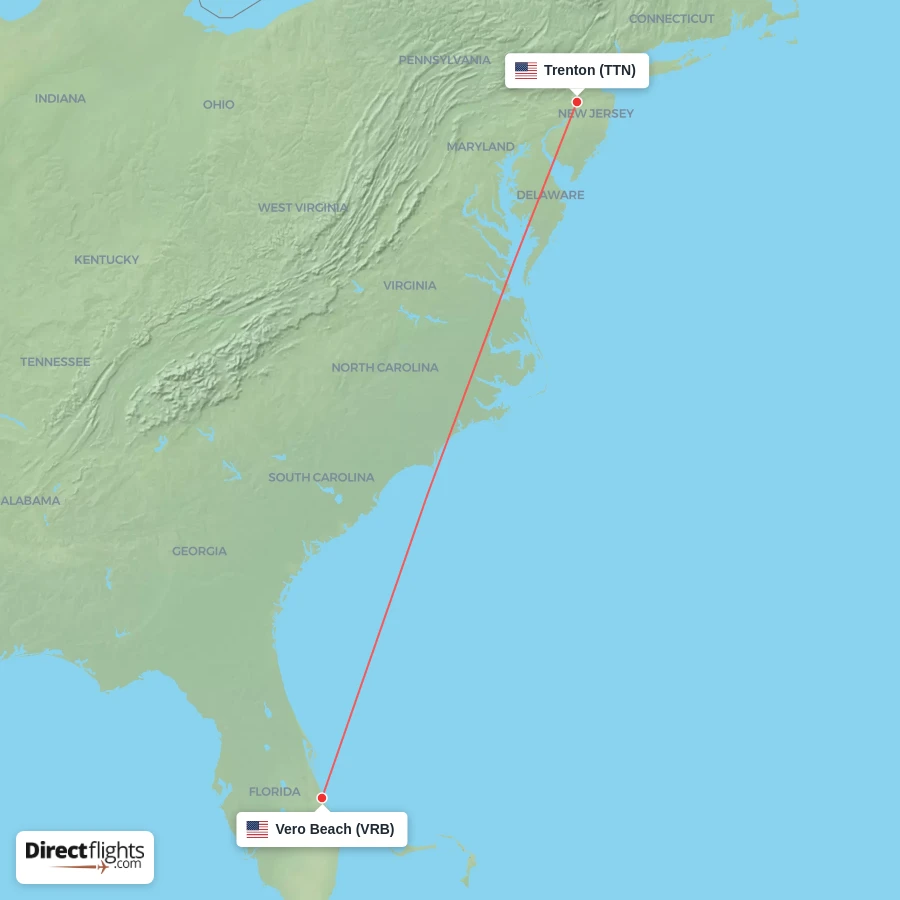 TTN - VRB route map