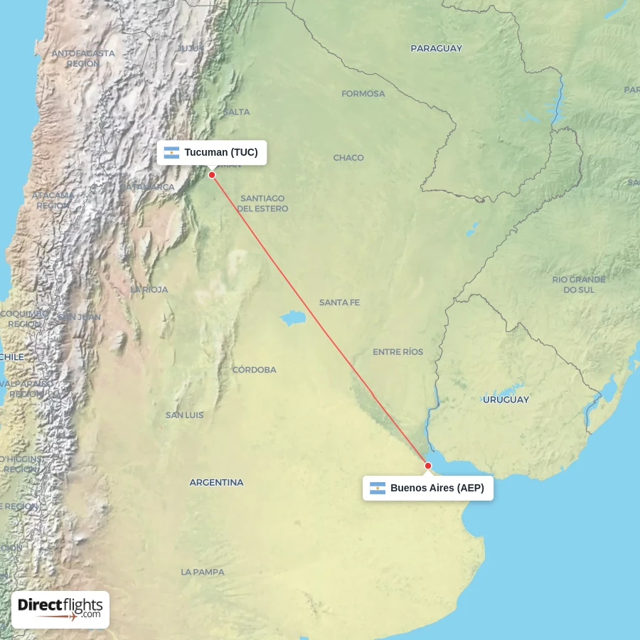 TUC - AEP route map