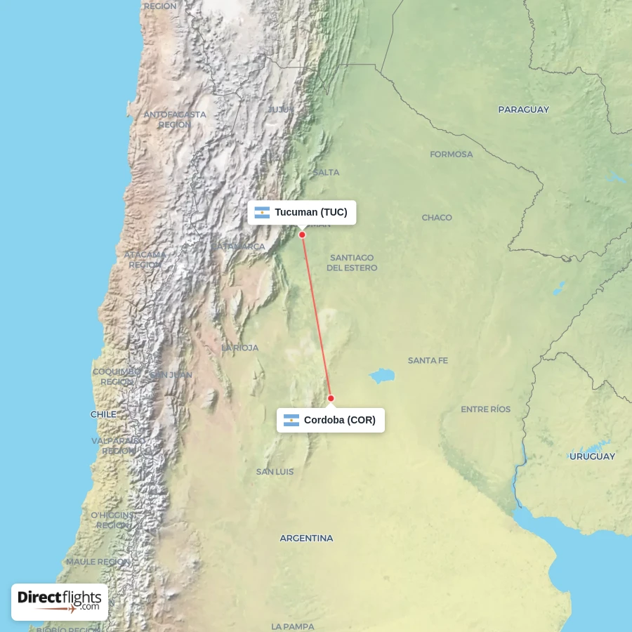 TUC - COR route map