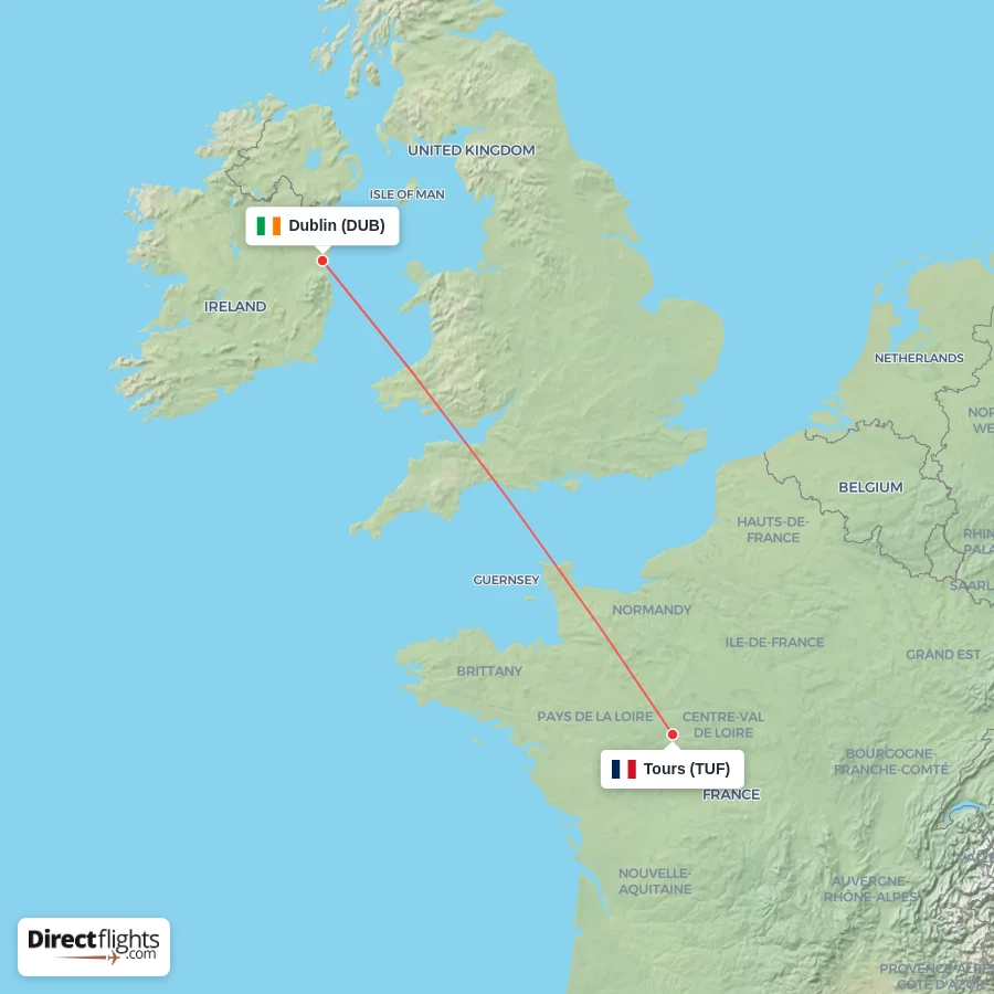 TUF - DUB route map