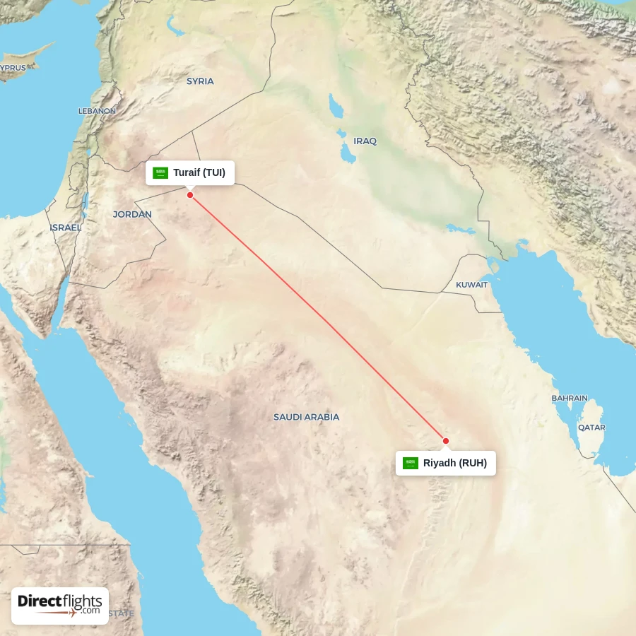 TUI - RUH route map