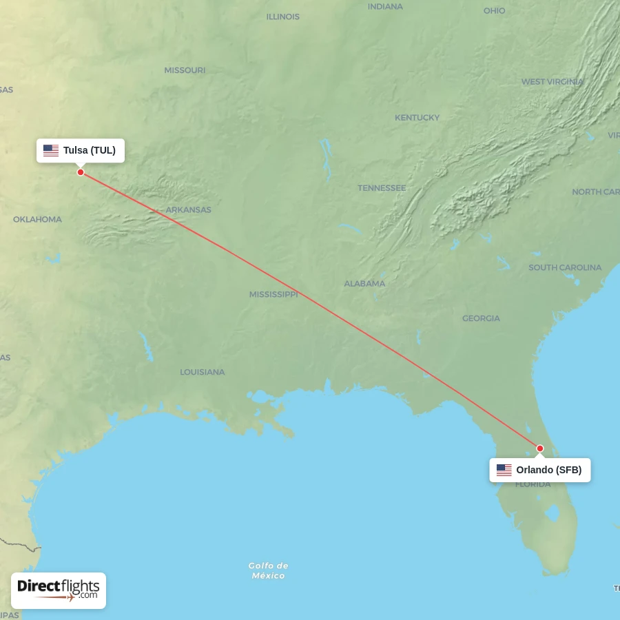 TUL - SFB route map